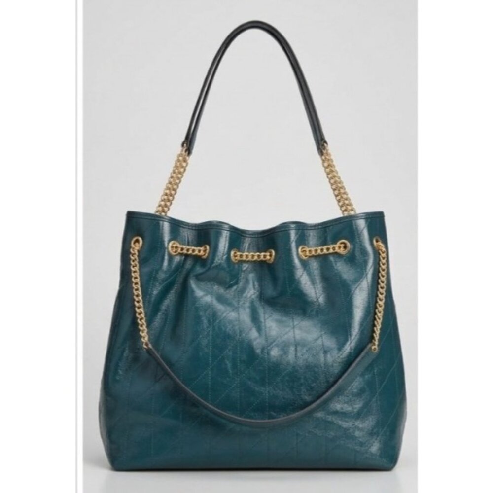 Stunning!!  NEW!!! Coach Evelyn Large Quilted Leather Shoulder Bag in Deep Teal! - Picture 5 of 16